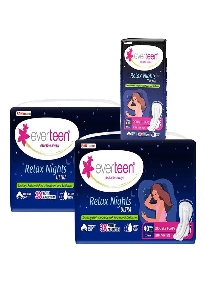 إيفرتين فوط صحية ليلية من إيفرتين ريلاكس للنساء (87 فوطة)، عرض خاص: اشتري 80 فوطة واحصلي على 7 فوط مجانًا، فوط صحية للتدفق الغزير - Image 1